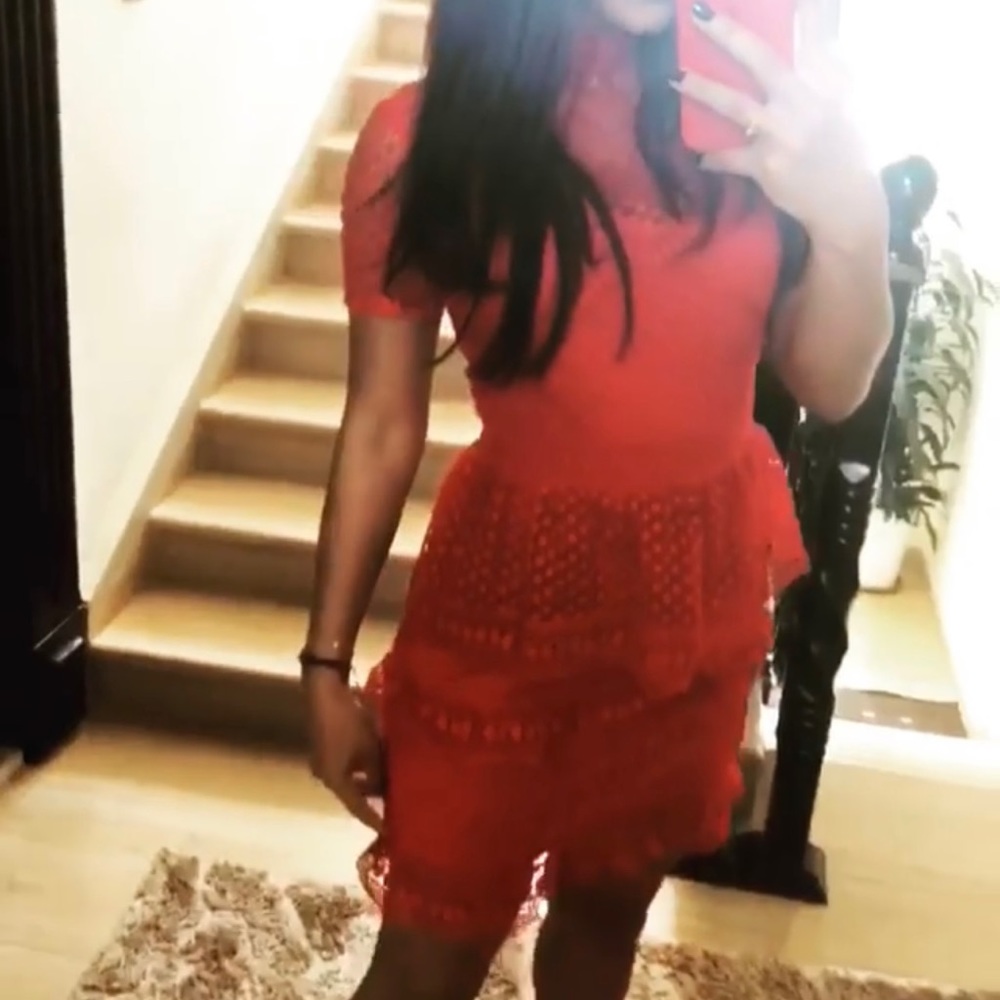COPY - Red Ruffle Lace Dress - Picture 9 of 9